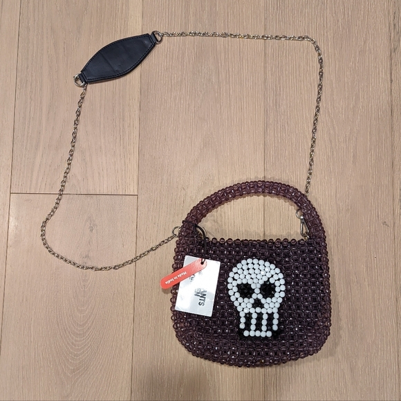 Beaded Skull Crossbody Bag - Picture 1 of 11